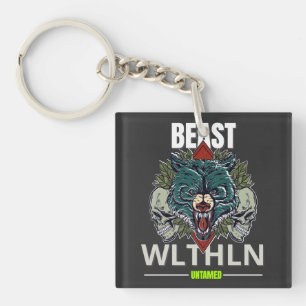 Alpha Beast _ Untamed Wolf Streetwear Fearless  Keychain