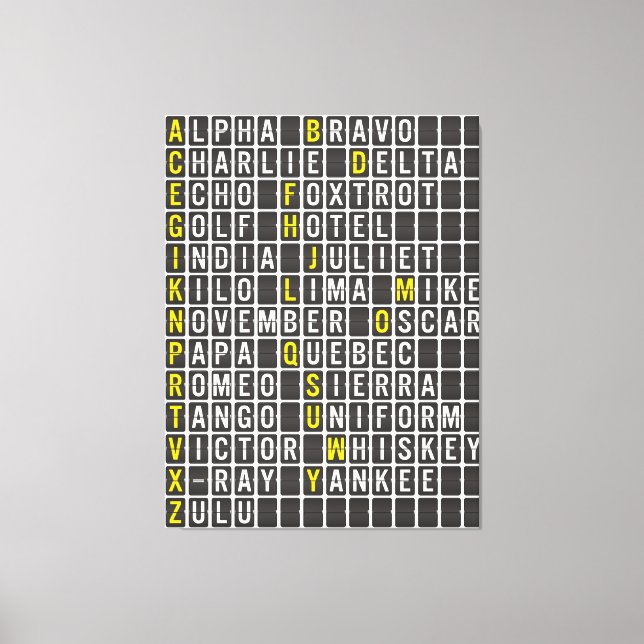 Alpha-Bravo-Charlie Canvas Print (Front)
