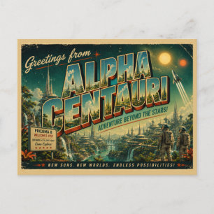Alpha Centauri Retro Sci-Fi Postcard