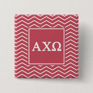 Alpha Chi Omega   Chevron Pattern 2 Inch Square Button