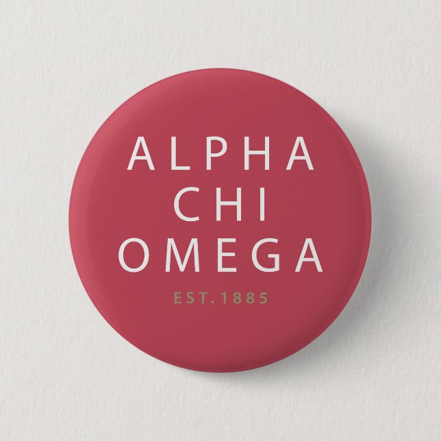 Alpha Chi Omega | Est. 1885 2 Inch Round Button (Front)