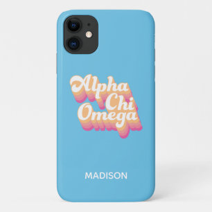 Alpha Chi Omega   Groovy Script iPhone 11 Case