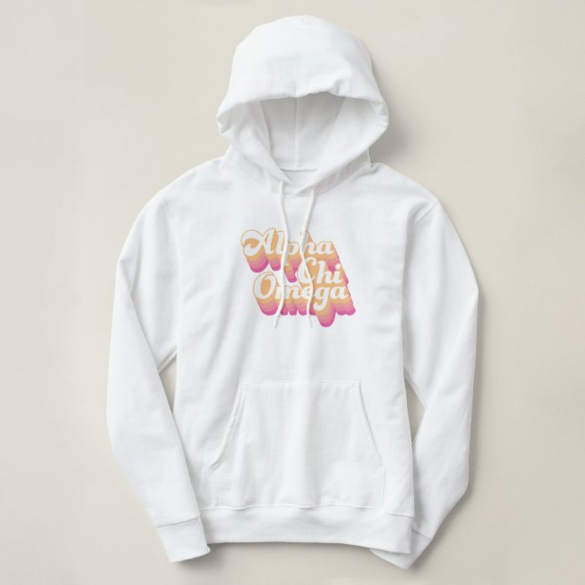 Alpha Chi Omega | Groovy Script Hoodie (Design Front)
