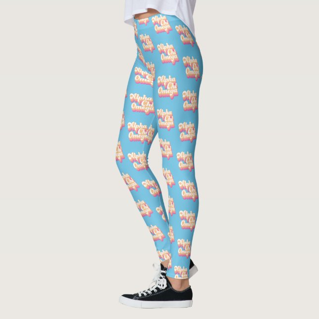 Alpha Chi Omega | Groovy Script Leggings (Left)