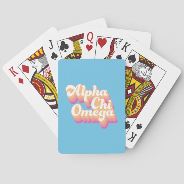 Alpha Chi Omega | Groovy Script Playing Cards (Back)