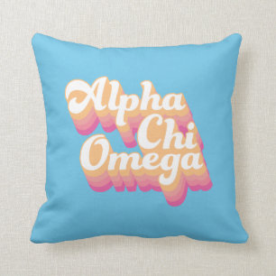 Alpha Chi Omega   Groovy Script Throw Pillow