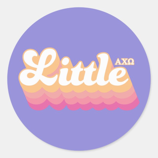 Alpha Chi Omega | Little Classic Round Sticker (Front)