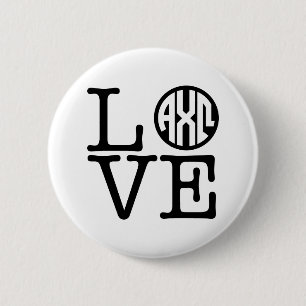 Alpha Chi Omega   Love 2 Inch Round Button