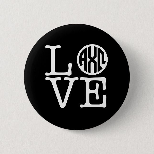 Alpha Chi Omega | Love 2 Inch Round Button (Front)