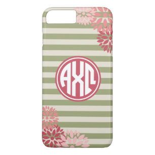 Alpha Chi Omega Monogram Stripe Pattern iPhone 8 Plus/7 Plus Case