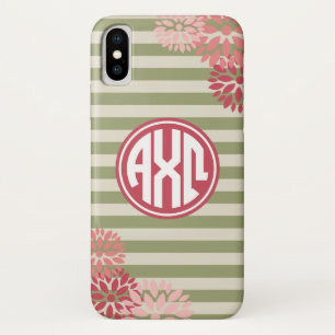 Alpha Chi Omega   Monogram Stripe Pattern Case-Mate iPhone Case