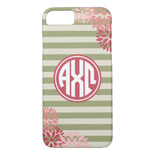 Alpha Chi Omega   Monogram Stripe Pattern Case-Mate iPhone Case