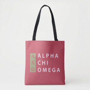 Alpha Chi Omega Stacked Logo Tote Bag