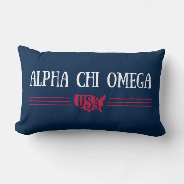 Alpha Chi Omega - USA Lumbar Pillow (Front)