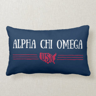 Alpha Chi Omega - USA Lumbar Pillow