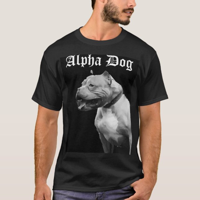 Alpha Dog Pit Bull Mens Tee Shirt (Front)
