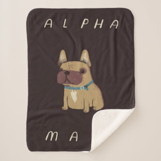 alpha frenchie sherpa blanket