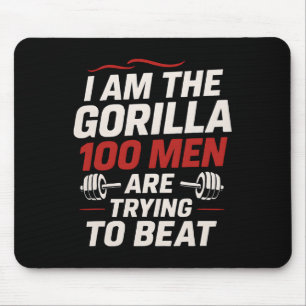 Alpha Gorilla Gym Bodybuilding Funny Bold Workout Mouse Pad