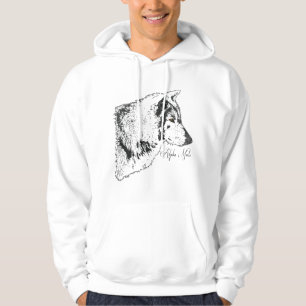 Alpha Grey Wolf Wildlife Illustration Hoodie
