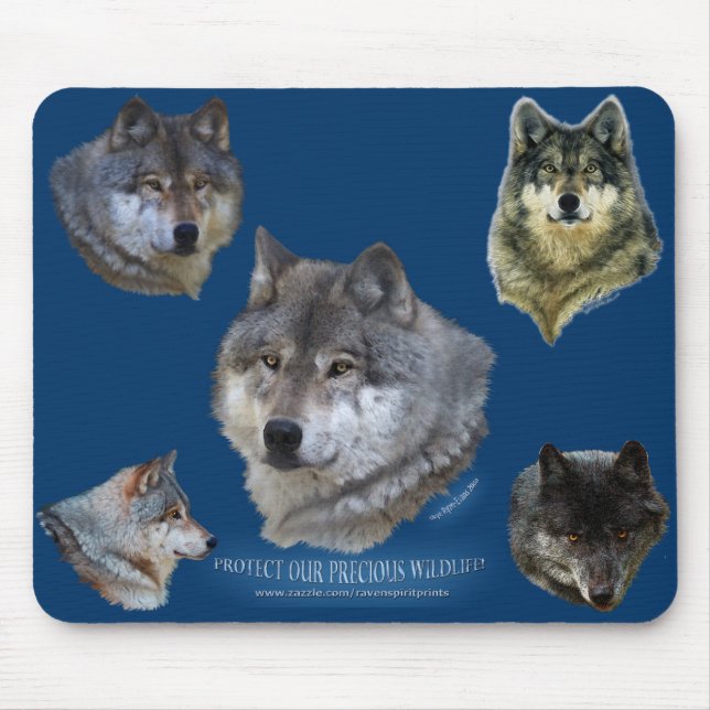 Alpha Grey Wolf Wildlife Supporter Collection Mouse Pad (Front)
