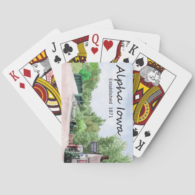 Alpha, Iowa Playing Cards (Back)