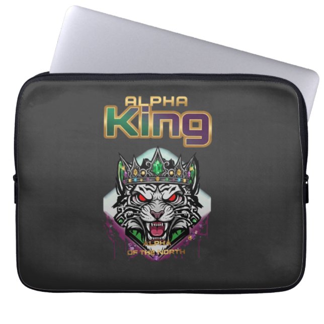 Alpha king motivational  laptop sleeve (Front)