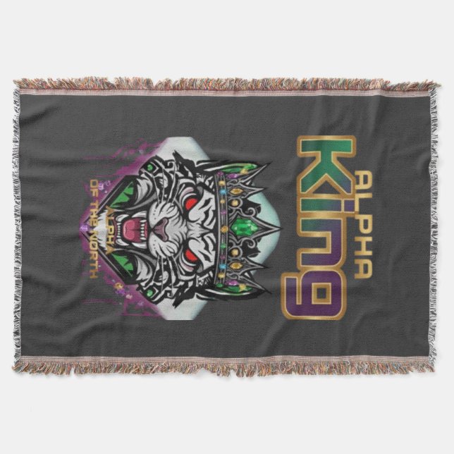 Alpha king throw blanket (Front)