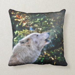 Alpha Male Grey Wolf Wildlife Photo Throw Pillow