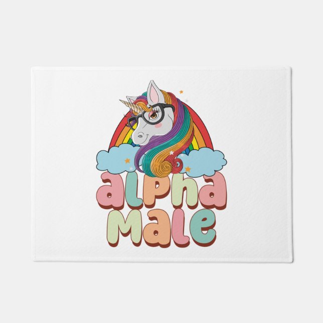Alpha Male Ironic Unicorn 2 Doormat (Front)
