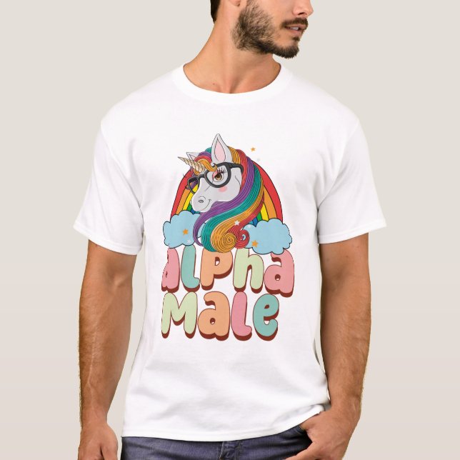Alpha Male Ironic Unicorn 2 T-Shirt (Front)