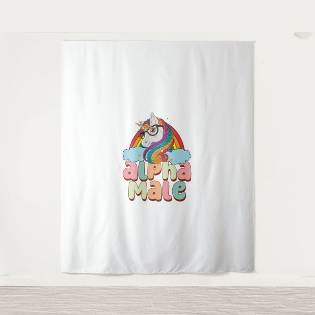 Alpha Male Ironic Unicorn 2 Tapestry (Front)
