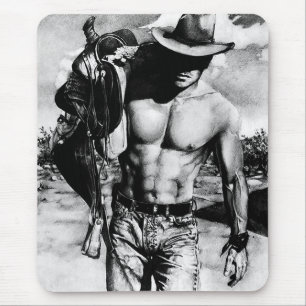 Alpha Male Masculine Fine Art Cowboy Cool  Mouse Pad