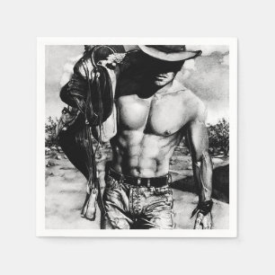 Alpha Male Rustic Cool Western Cowboy Paper Napkin