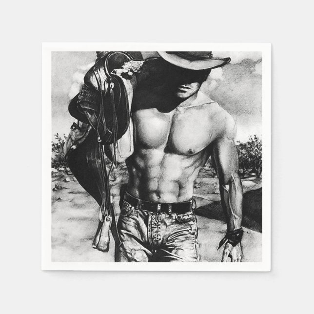 Alpha Male Rustic Cool Western Cowboy Paper  Napkin (Front)