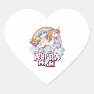 Alpha Male Unicorn Heart Sticker