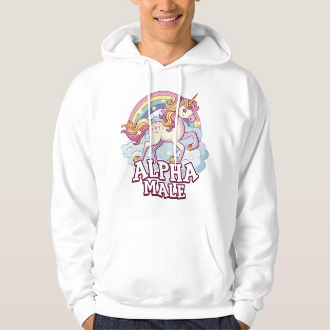 Alpha Male Unicorn Hoodie (Front)