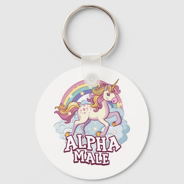 Alpha Male Unicorn Keychain (Front)