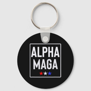 Alpha Mega Trump 2024 Election Design  Keychain