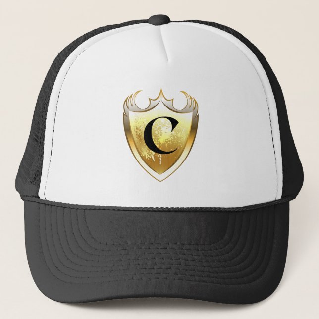 Alpha Monogram C Artistic Letter Everyday Style Trucker Hat (Front)
