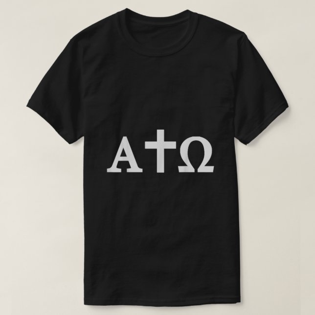Alpha Omega Cross God Bible Gospel Jesus Christ Ch T-Shirt (Design Front)