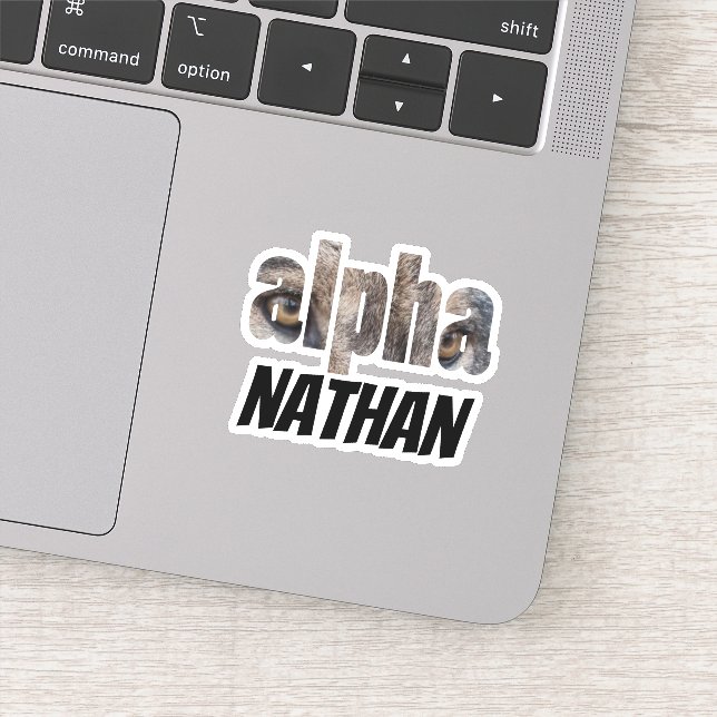 Alpha | Wolf Eyes First Name with Black Typography (Detail)