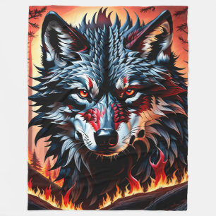 Alpha Wolf Fleece Blanket