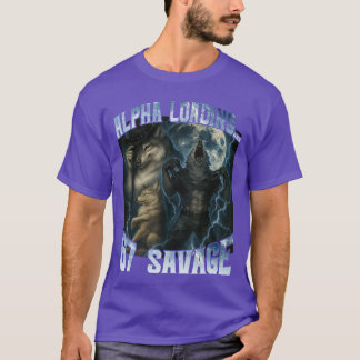 Alpha Wolf Loading 67 Percent Savage Funny Wolves T-Shirt