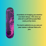 Alpha wolf skateboard<br><div class="desc">A great design of a wolf with purple lighting and the word "Alpha" which you can edit to personalize it your way. You can also transfer the image to another board size or even upload your own image or photo. Generative content. You can contact me if you have any questions...</div>