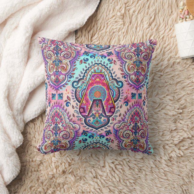 Alphabet A  Throw Pillow (Blanket)