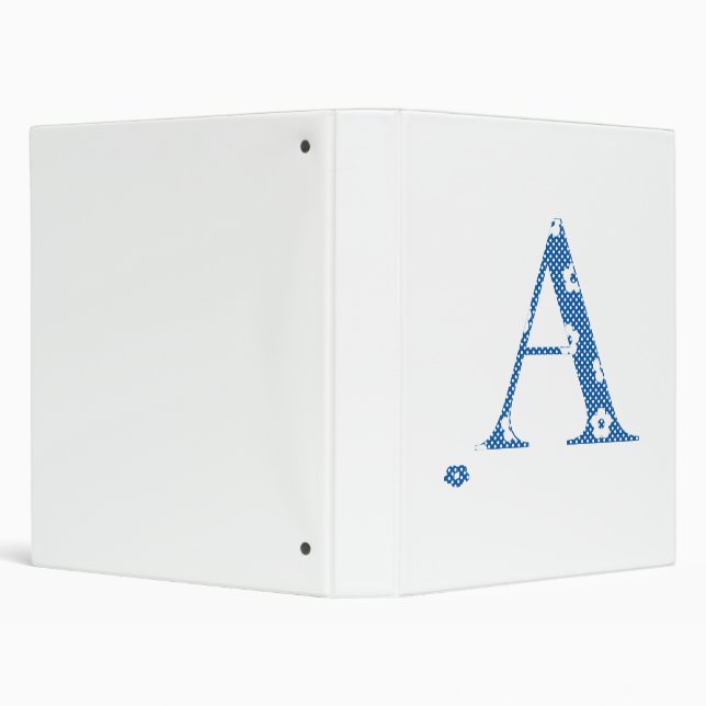 alphabet A with flower pattern (blue) Binder (Background)