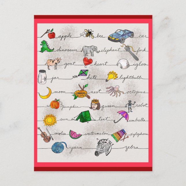 Alphabet A-Z Postcard (Front)