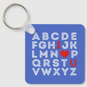 Alphabet ABC I Love You Keychain