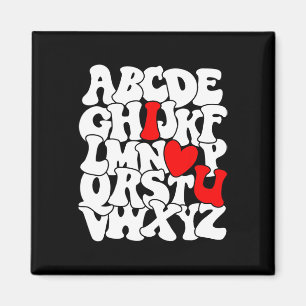 Alphabet Abc I Love You T Shirt Valentines Day Hea Magnet