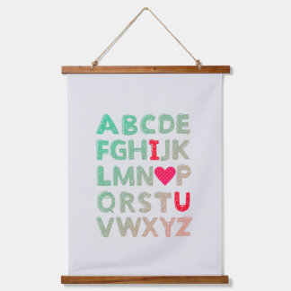 Alphabet ABC I Love You Unique Valentine's Day Hanging Tapestry
